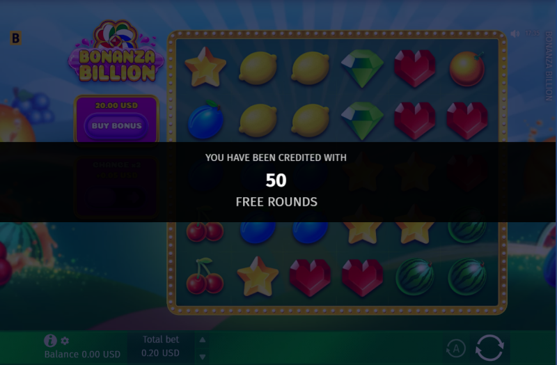 カジノギャラクシー｜入金不要ボーナスの対象ゲーム「Bonanza billion」